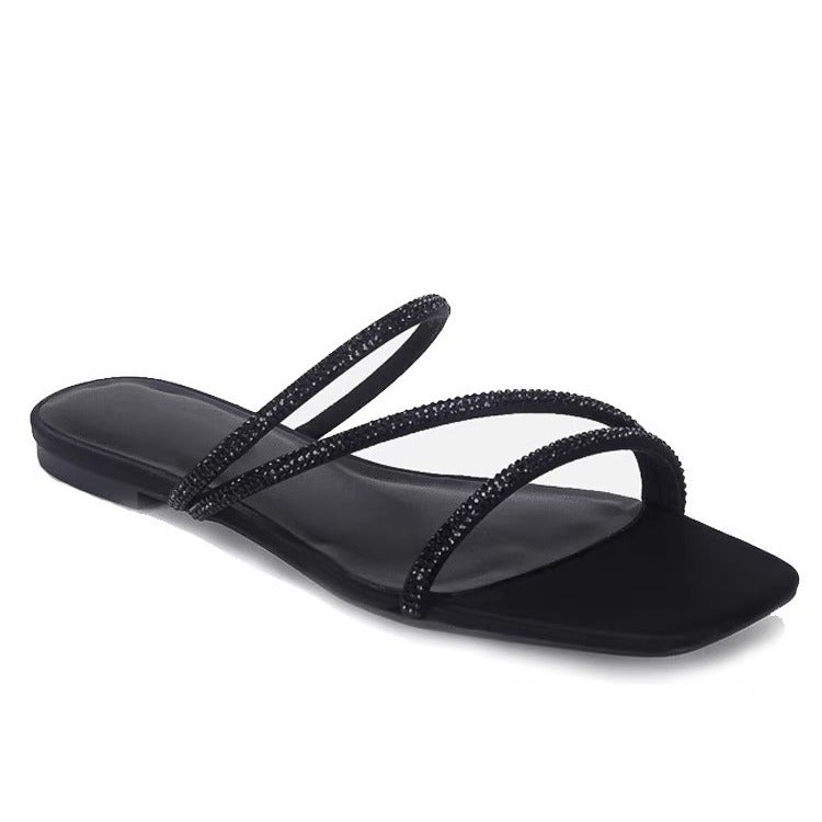 Damen Elegante und glamouröse Sandalen mit funkelnden Riemen EB
