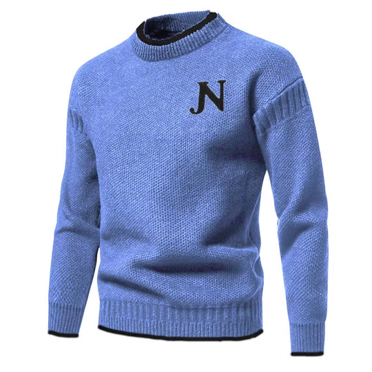 Herren Strukturierter Strickpullover mit Rundhalsausschnitt EB