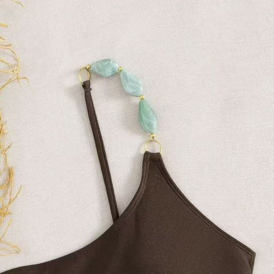 Damen Eleganter Einteiler Badeanzug mit einzigartigem Trägerdesign EB
