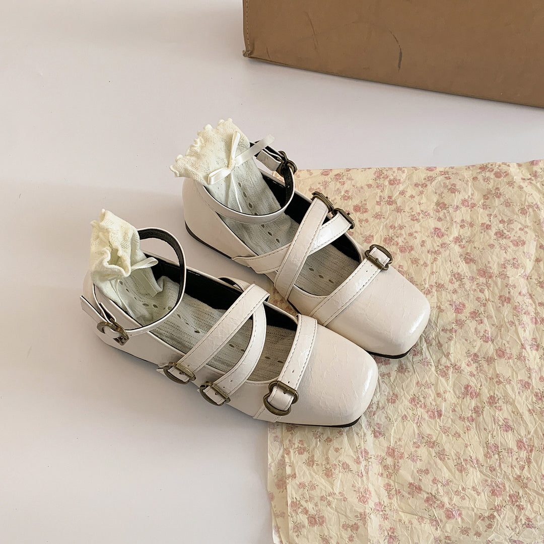 Damen Ballerinas mit dekorativem Riemchendesign EB