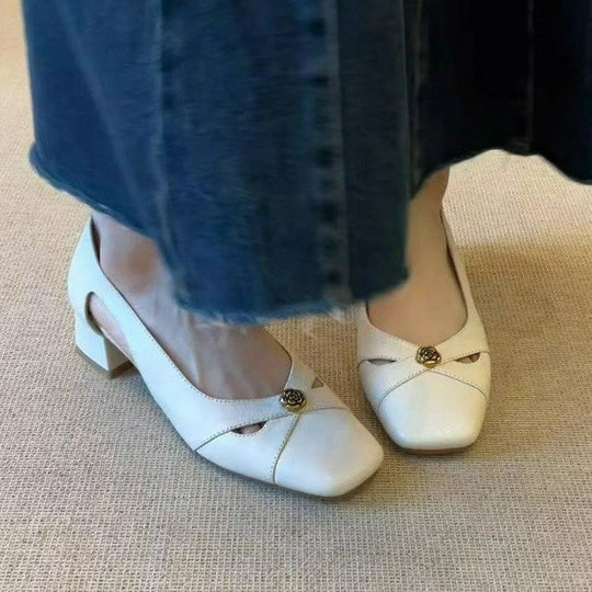 Damen Elegante und bequeme Pumps mit modischer Querriemenverzierung EB