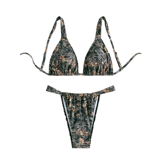 Damen Triangel-Bikini mit aufregendem Camouflage-Muster EB