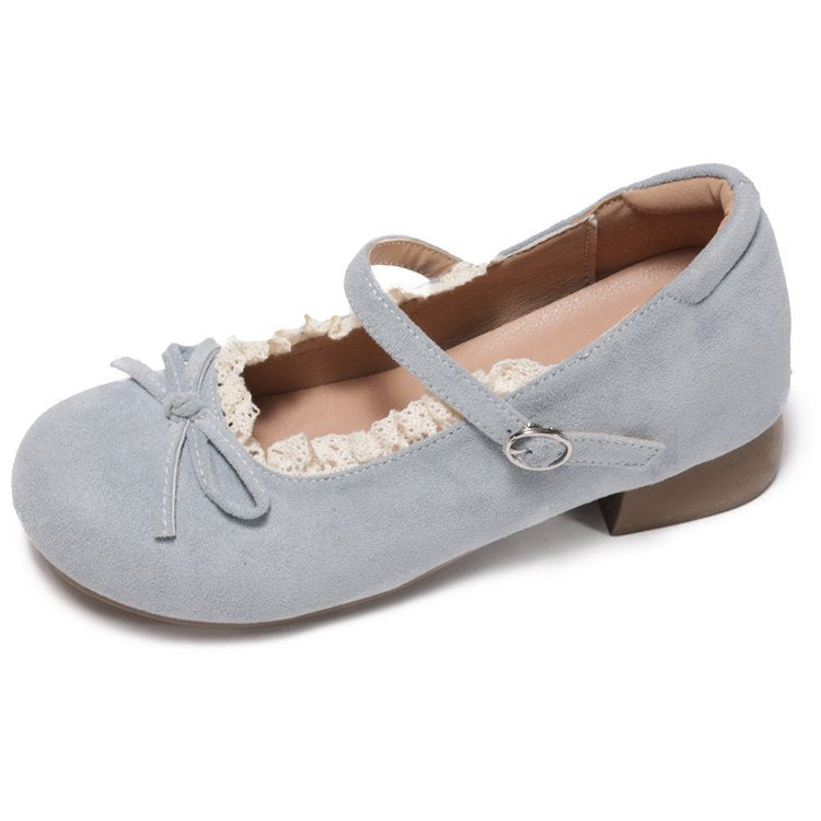 Damen elegante Mary Jane Ballerinas mit modischer Schleifenverzierung EB