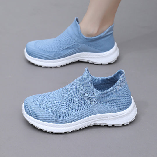 Damen Sportliche Slip-On Sneakers mit atmungsaktivem Obermaterial und weichem Fußbett EB