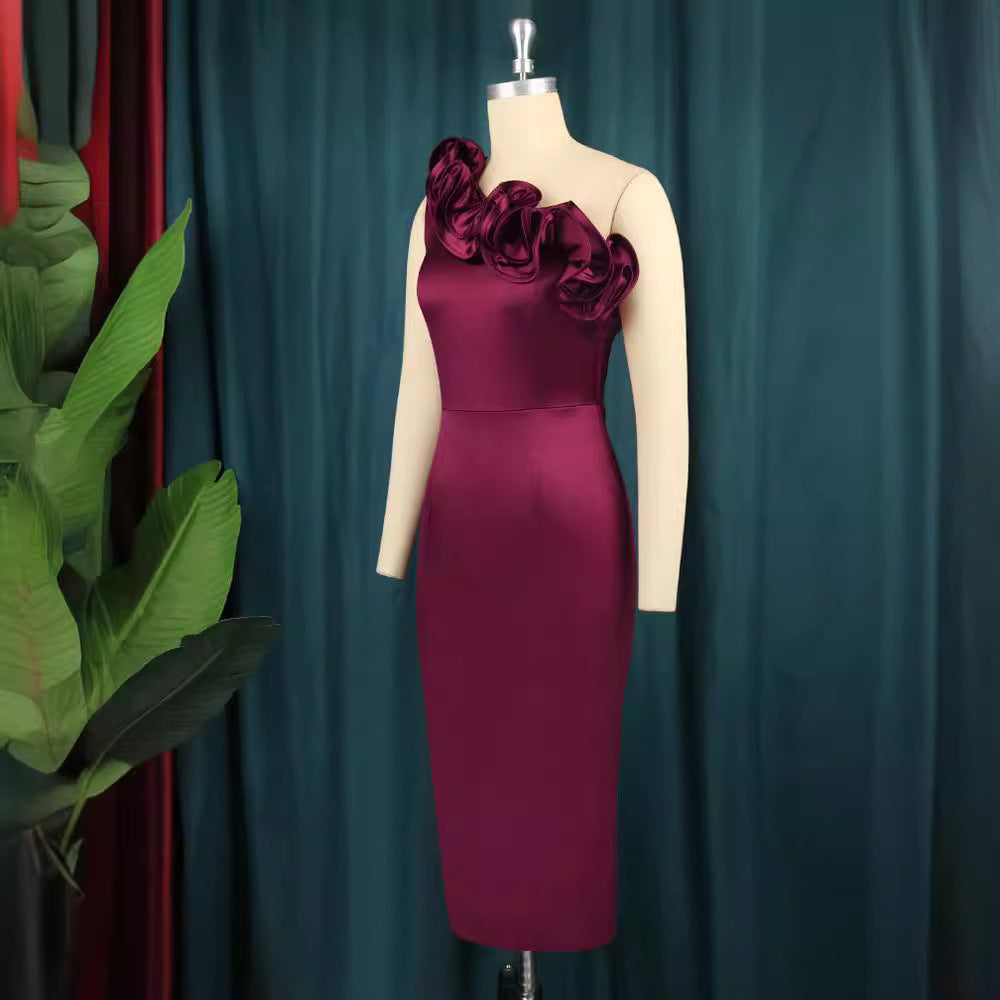 Damen Elegantes Cocktailkleid mit voluminösen Rüschen EB
