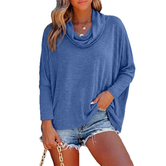 Damen Oversized Schalkragen-Longsleeve mit Fledermausärmeln EB