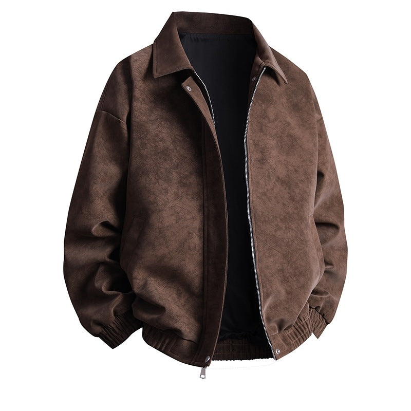 Herren Kunstleder-Bomberjacke mit lässigem Schnitt und praktischen Taschen EB
