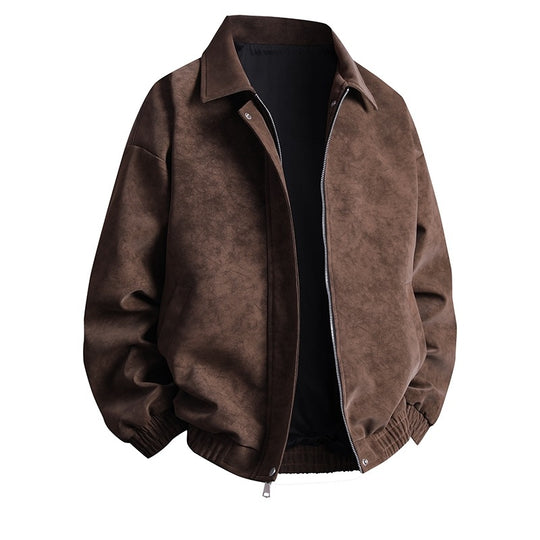 Herren Kunstleder-Bomberjacke mit lässigem Schnitt und praktischen Taschen EB
