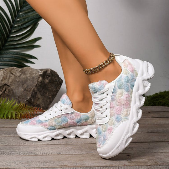 Damen Komfortable Sneaker mit floralem Design EB