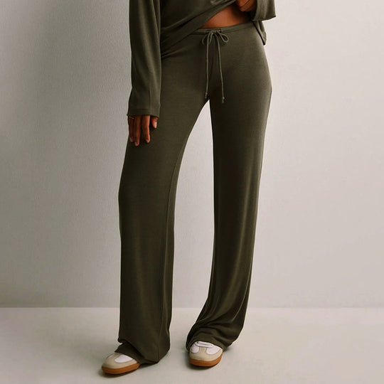 Damen bequeme Lounge-Hosen mit verstellbarem Bund EB