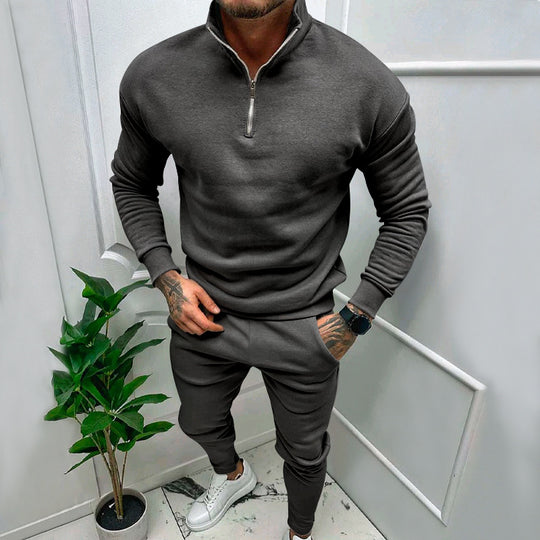 Herren sportives Sweatshirt- und Jogginghose-Set mit Reißverschluss EB