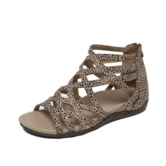 Damen Komfortable Riemensandalen mit geflochtenem Riemendesign EB