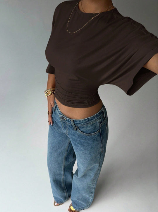 Damen Kurzärmliges Crop-Top EB