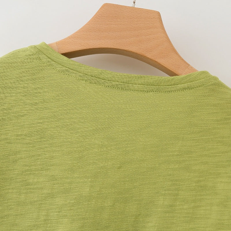 Damen lässiges T-Shirt mit V-Ausschnitt und luftiger Passform EB