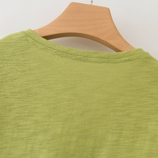 Damen lässiges T-Shirt mit V-Ausschnitt und luftiger Passform EB