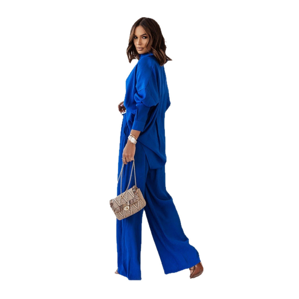Damen Weit geschnittenes Ensemble mit asymmetrischem Design und elegantem Gürtel EB