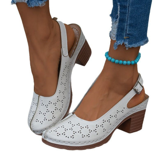 Damen Slingback-Pumps mit elegantem Cut-Out-Design und komfortablem Blockabsatz EB