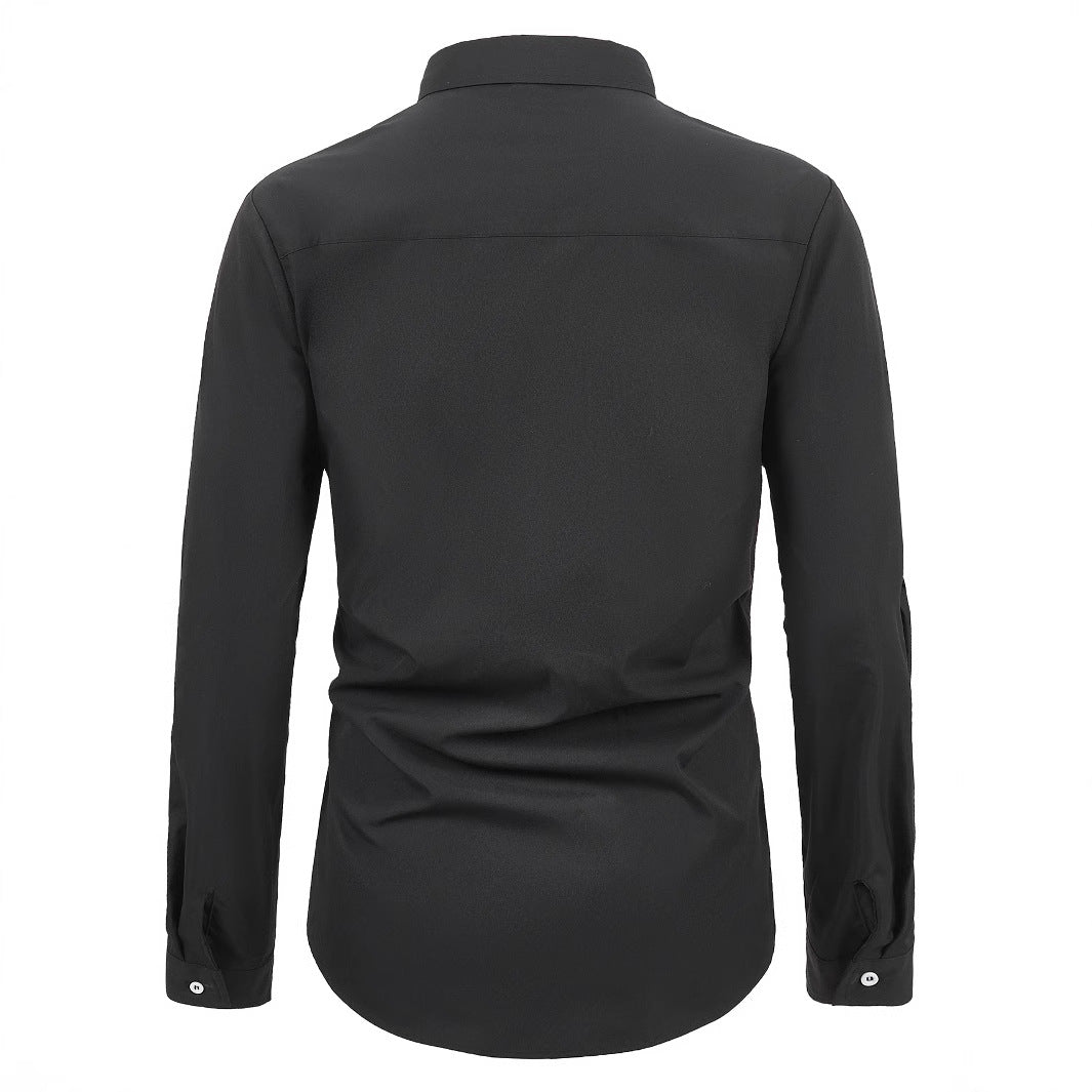 Herren Elegantes Kurzarmhemd mit asymmetrischem Design EB