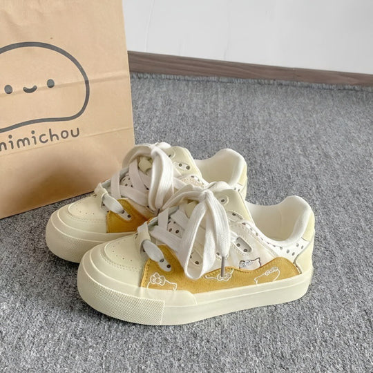 Damen Sportliche Sneakers mit niedlichen tierischen Applikationen und weicher Sohle EB