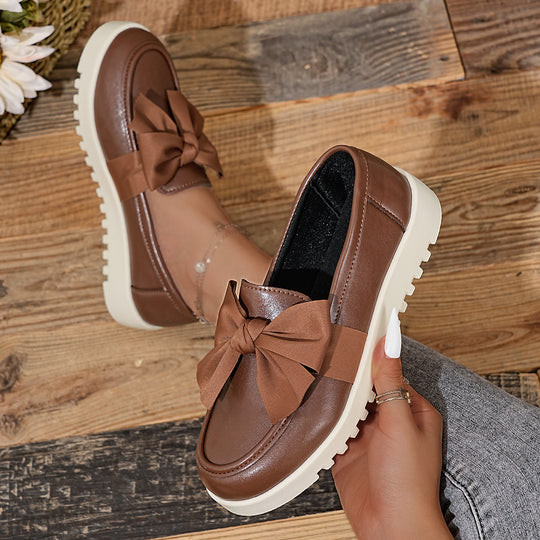 Damen Loafers mit dekorativem Schleifen-Design und rutschfester Sohle EB
