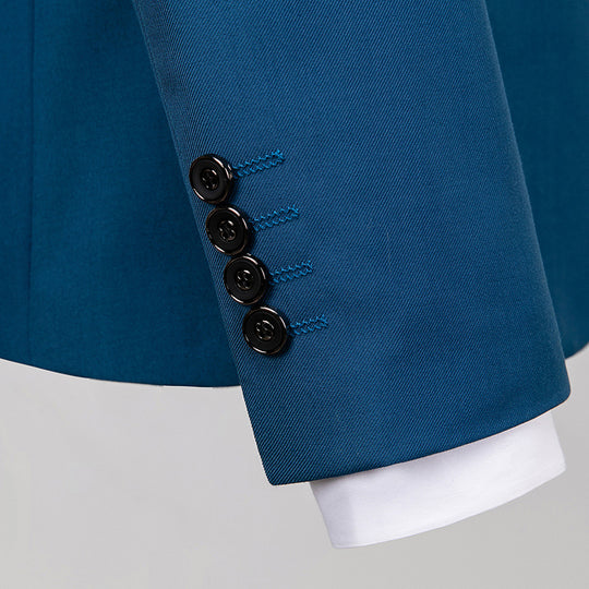 Herren nan Slim-Fit Einreiher-Anzugset mit Ein-Knopf-Sakko, schmaler Anzughose mit Bügelfalte und elastischem Stretchgewebe EB