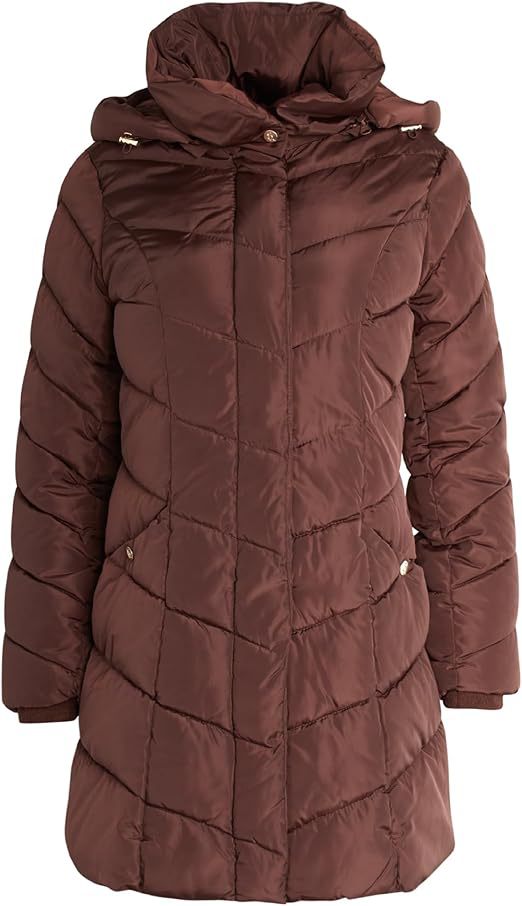 Damen Langer gesteppter Winterparka mit hochgeschlossenem Kragen EB