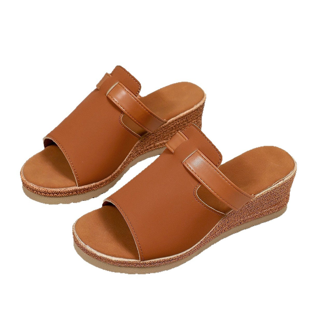 Damen Wedge-Pantoletten mit verstellbarem Riemen und ergonomischem Fußbett EB