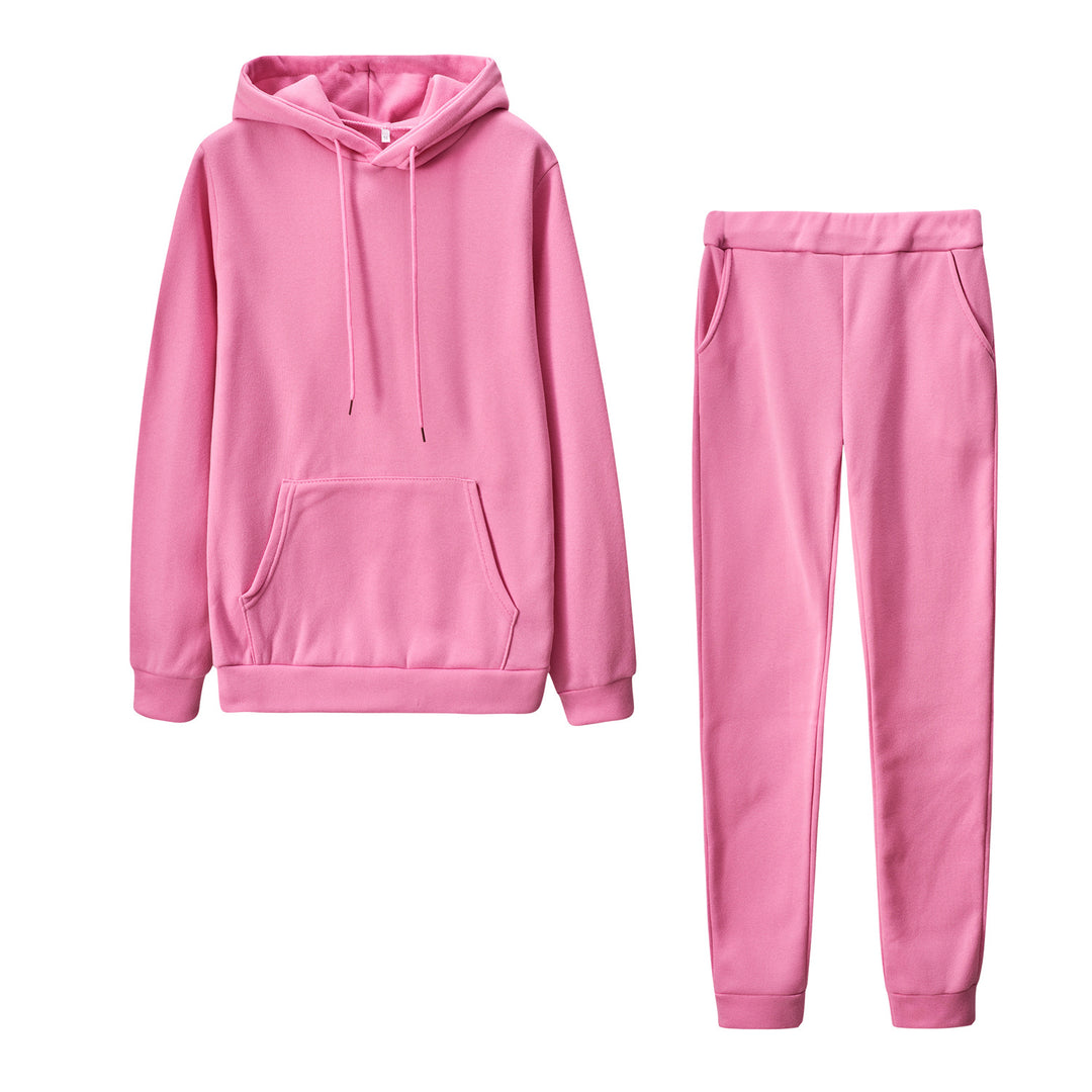 Damen nan Cozy-Loungewear-Set mit oversized Hoodie, Kängurutasche und schmaler Highwaist-Jogginghose EB
