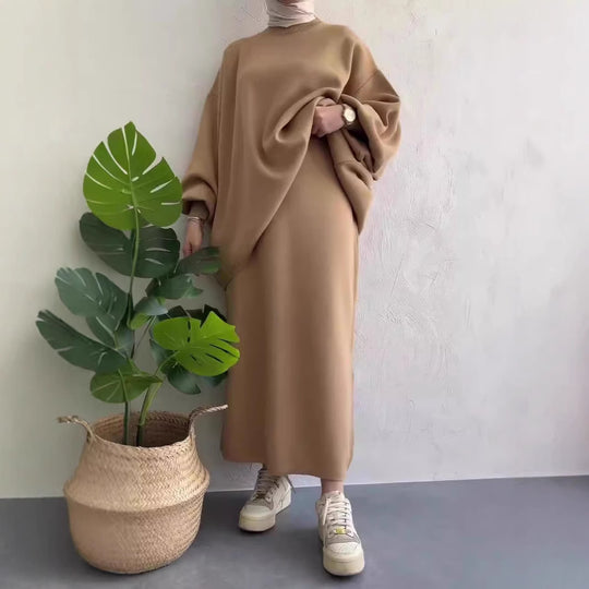 Damen Lässiges Sweat-Set mit weitem Schnitt und bequemen Taschen EB