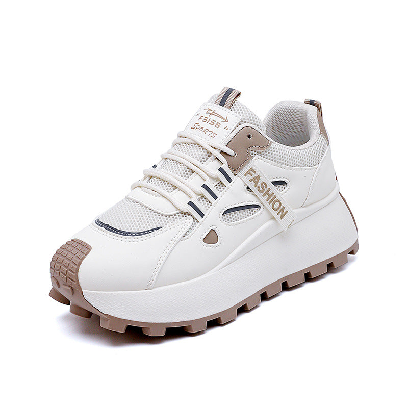 Damen Sneakers mit hohem Plateau und atmungsaktiver Mesh-Oberfläche EB