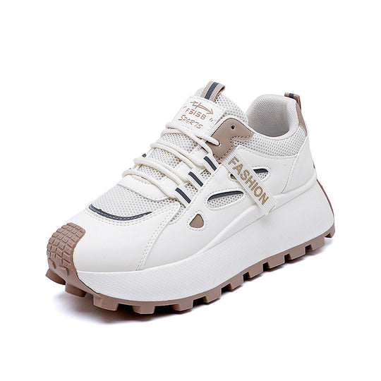 Damen Sneakers mit hohem Plateau und atmungsaktiver Mesh-Oberfläche EB