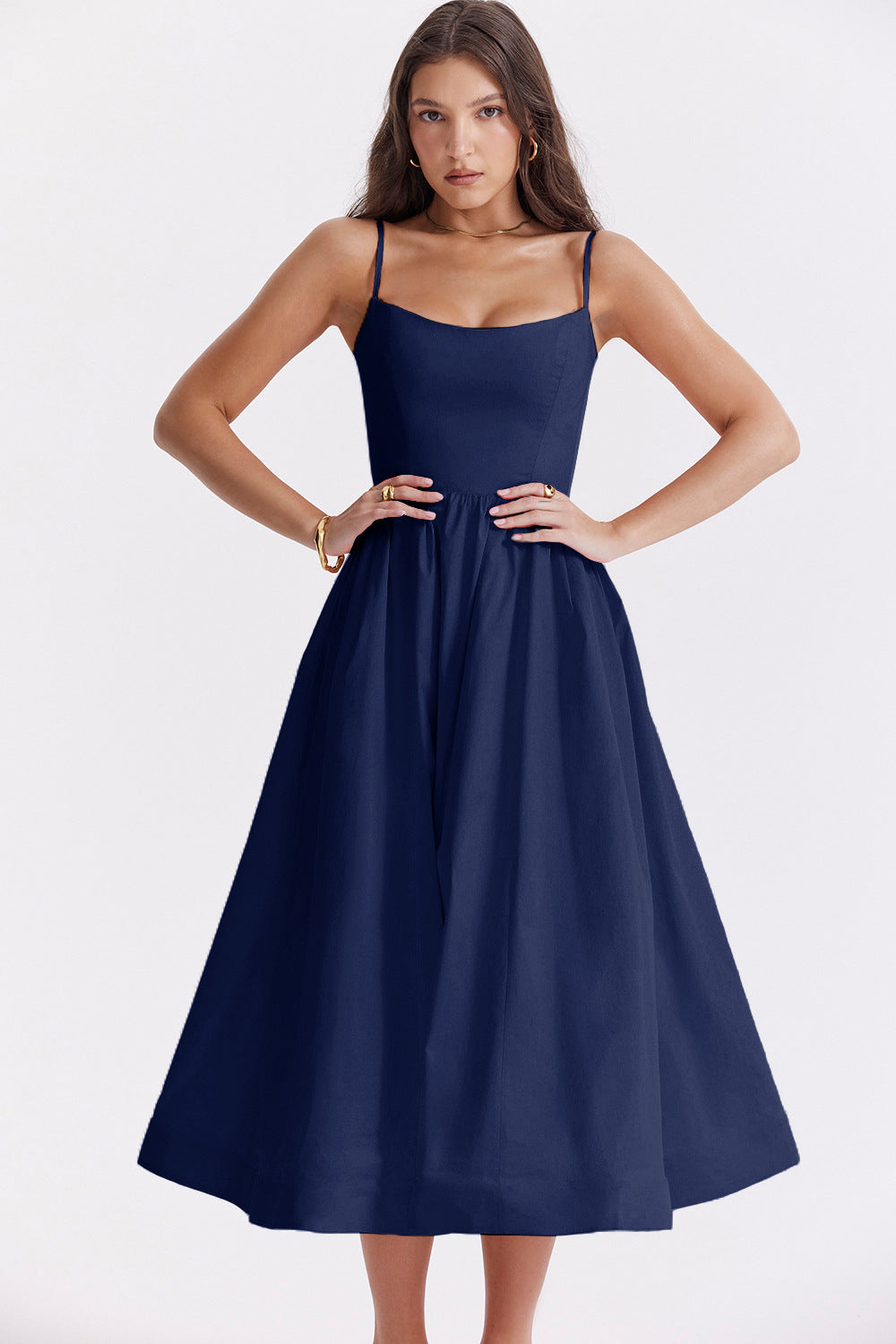 Damen Maxikleid mit floralem Print und verstellbaren Spaghettiträgern EB