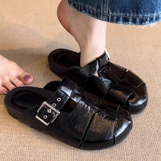 Damen Komfortable Clogs mit modischem Schnallenverschluss EB