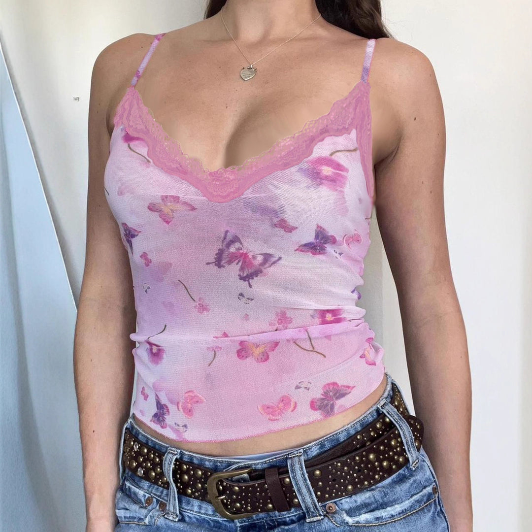 Damen Spitzenoberteil mit floralem Design EB