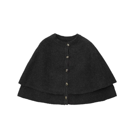 Damen modische Strickumhangjacke mit eleganten Knöpfen EB