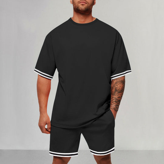 Herren Sportliches Kurzarm-Set mit Kontrastdetails EB