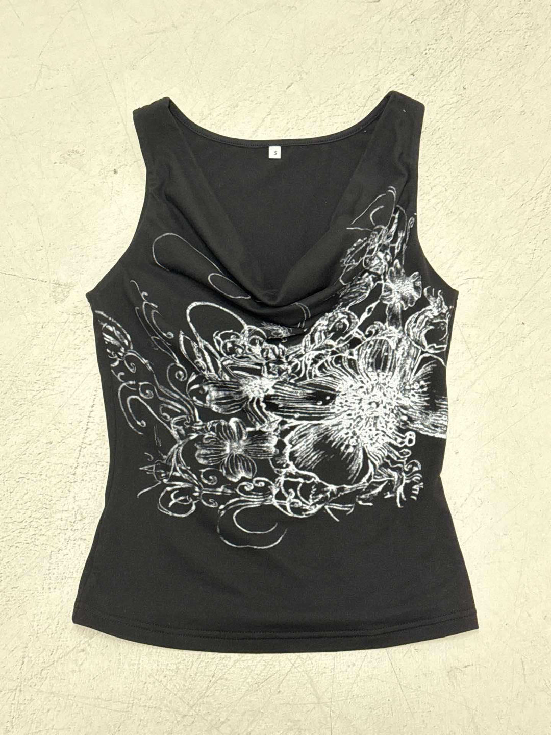 Damen ärmelloses Crossover-Top mit floralem Design EB