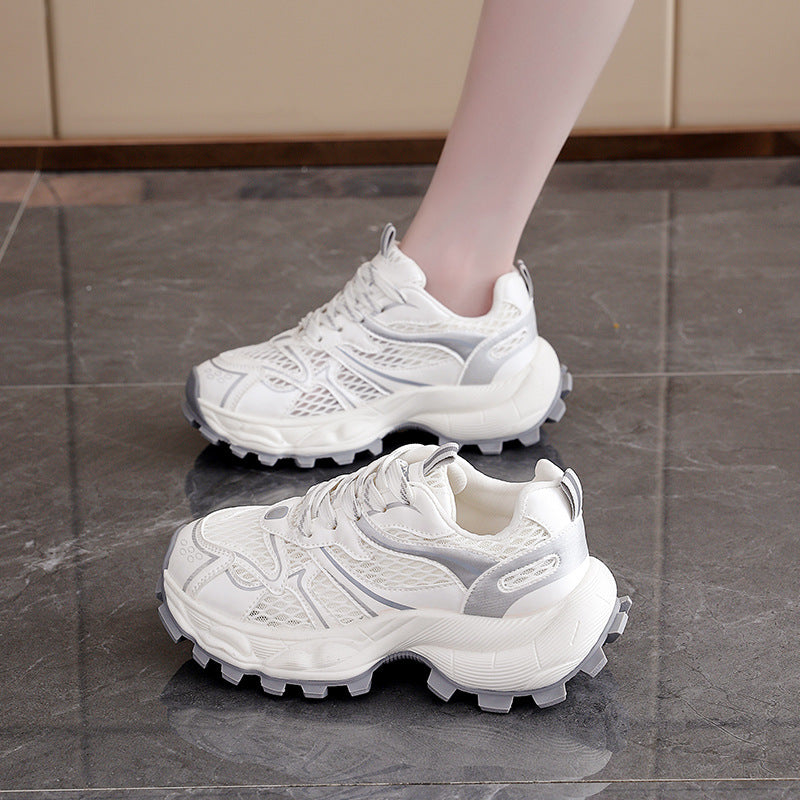 Damen Ultra-leichte Fitness-Sneaker mit atmungsaktiver Netzstruktur und stoßdämpfender Sohle EB