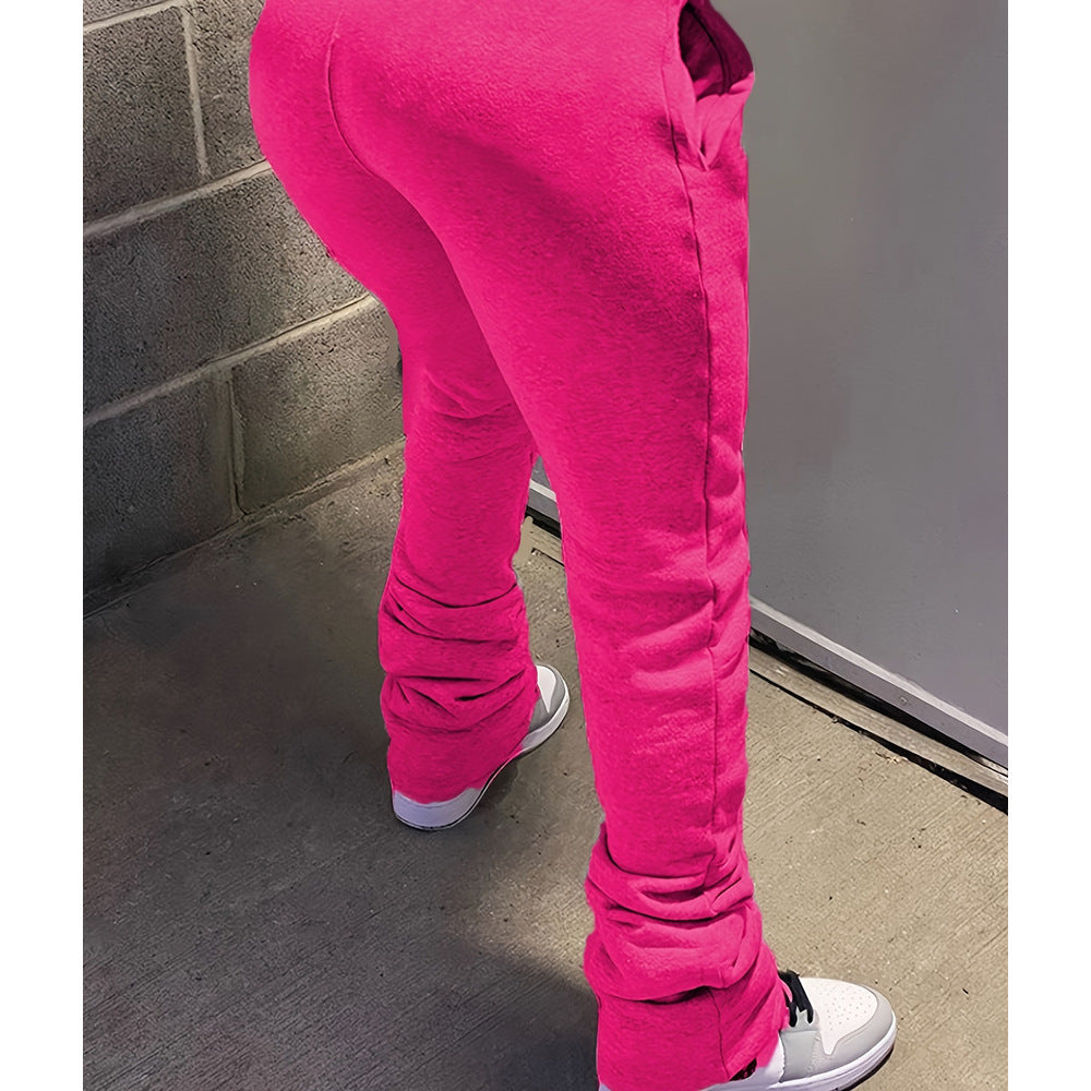 Damen nan figurbetonte Highwaist-Stretch-Sweathose mit gerafften Knöchelabschlüssen und Eingrifftaschen EB