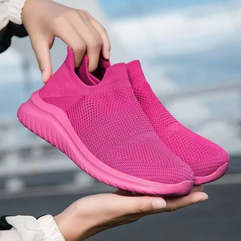 Damen Atmungsaktive Slip-On Sneakers mit stoßdämpfender Sohle EB