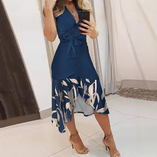Damen Wickelkleid mit floralem Saum EB