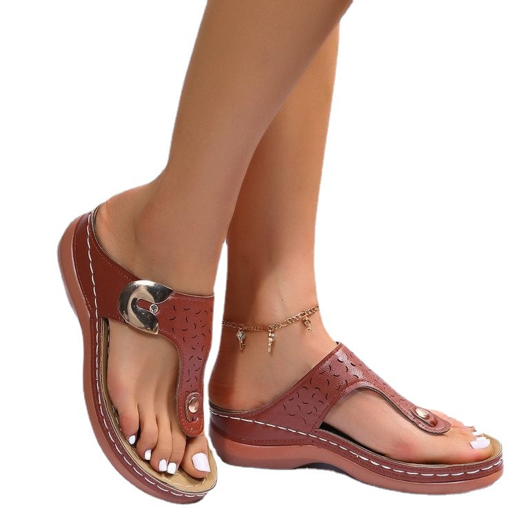 Damen Feine Zehentrenner-Sandalen mit modischem Riemendesign EB