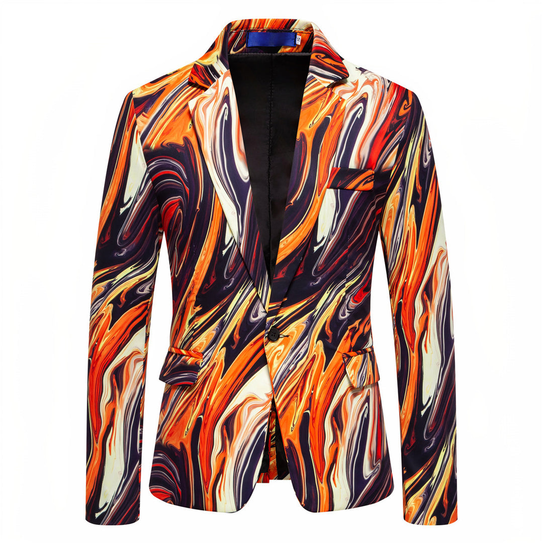 Herren Blazer mit auffälligem Marmormuster und elegantem Schnitt EB