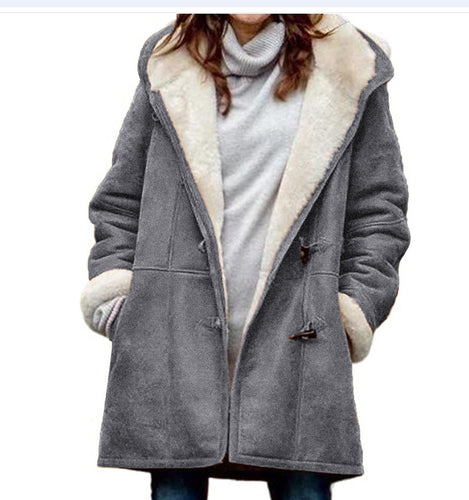 EB | Damen Vintage Winterjacke mit warmer Fütterung und Schnallen