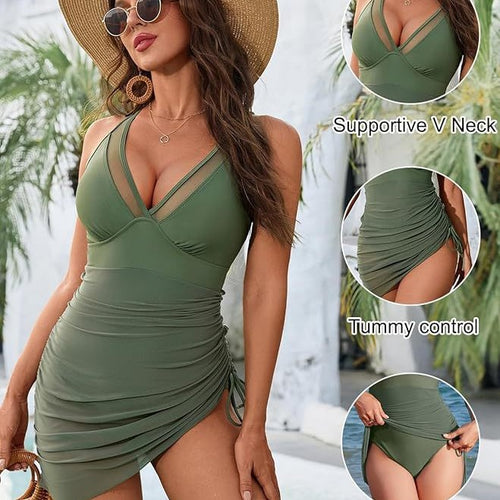 Damen Raffiniertes Badekleid EB