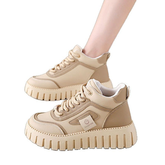Damen Modische High-Top Sneakers mit dicker Profilsohle und eleganten Akzenten EB