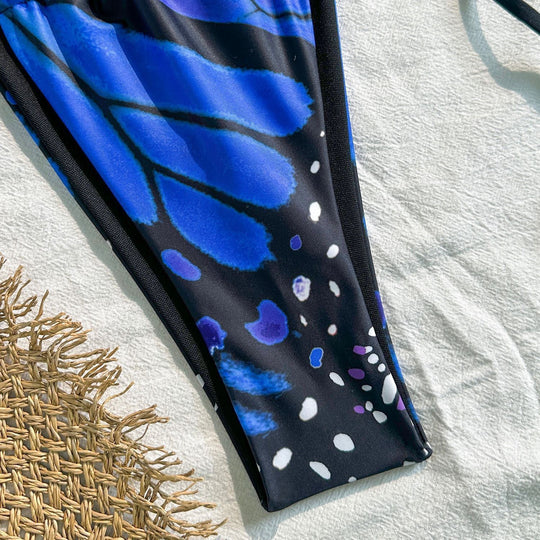 Damen Triangel-Bikini mit lebhaftem Schmetterlingsdesign EB