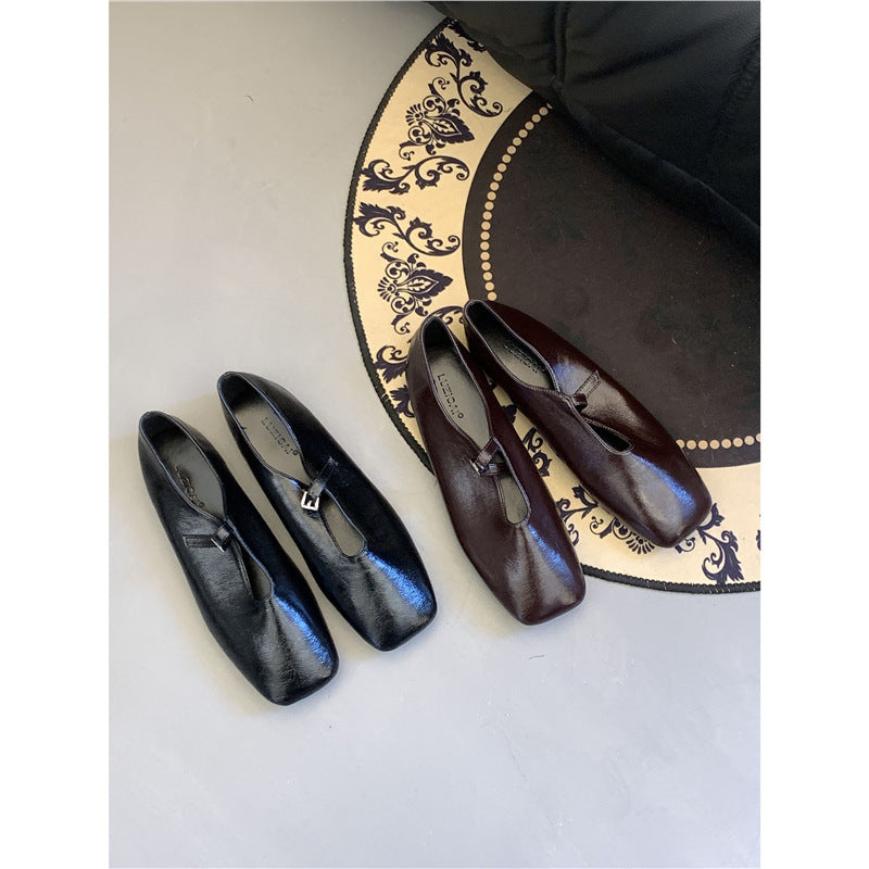 Damen elegante Ballerinas mit raffinierter Schnalle EB
