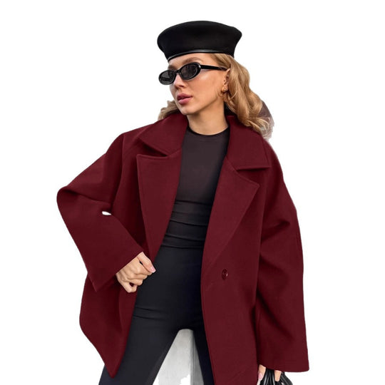 Damen Elegante Wickeljacke mit Gürtel und lässigem Schnitt EB