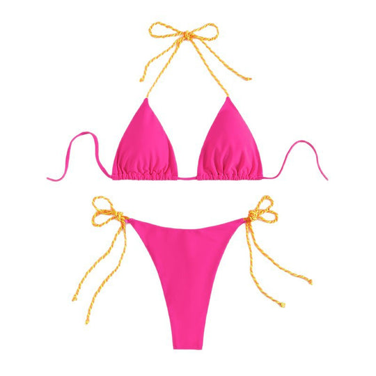 Damen Triangel-Bikini mit modischen Schnürdetails EB